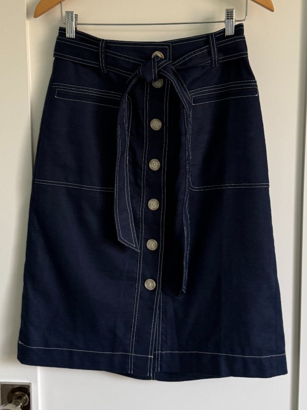 J. Crew knee length navy skirt size 6